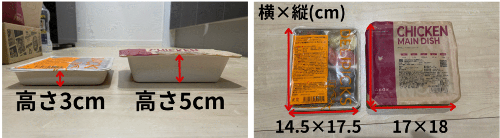 宅食サイズの比較
