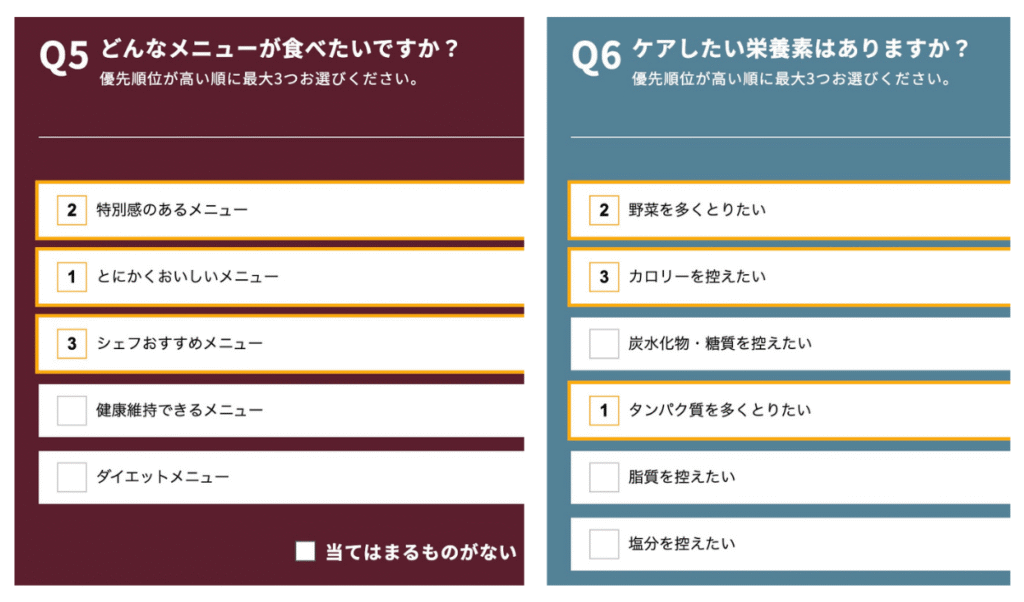 宅食サービスデリピックスのメニュー自動選択機能