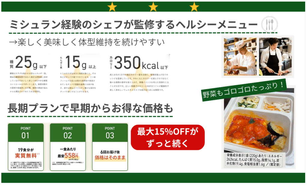 宅食サービス三ツ星ファームのおすすめポイント